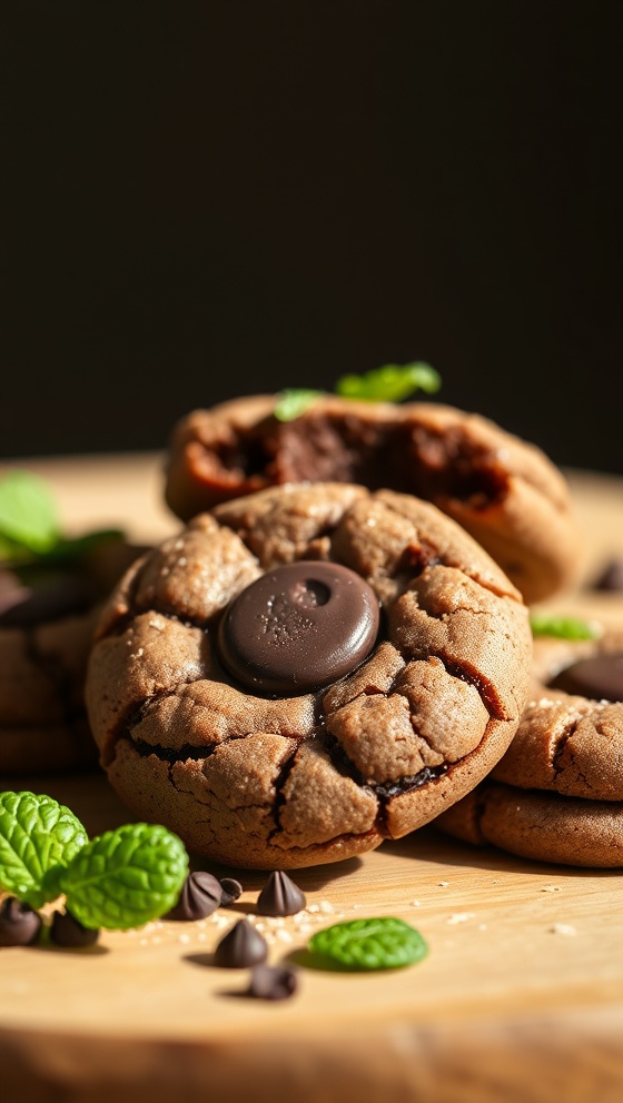 Mint Chocolate Blossom Cookies