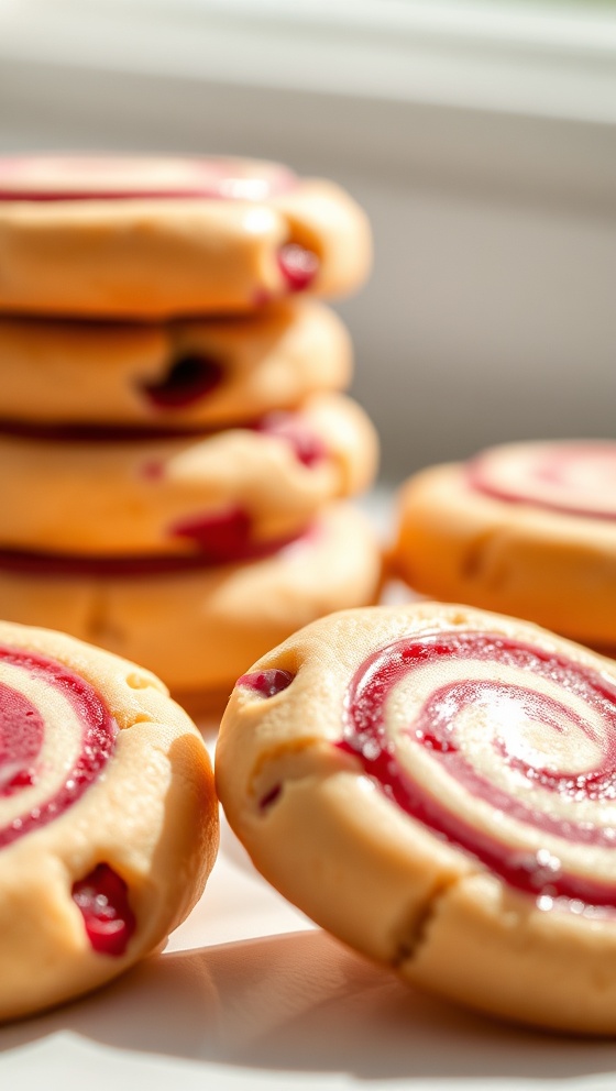 Raspberry Swirl Shortbread Cookies
