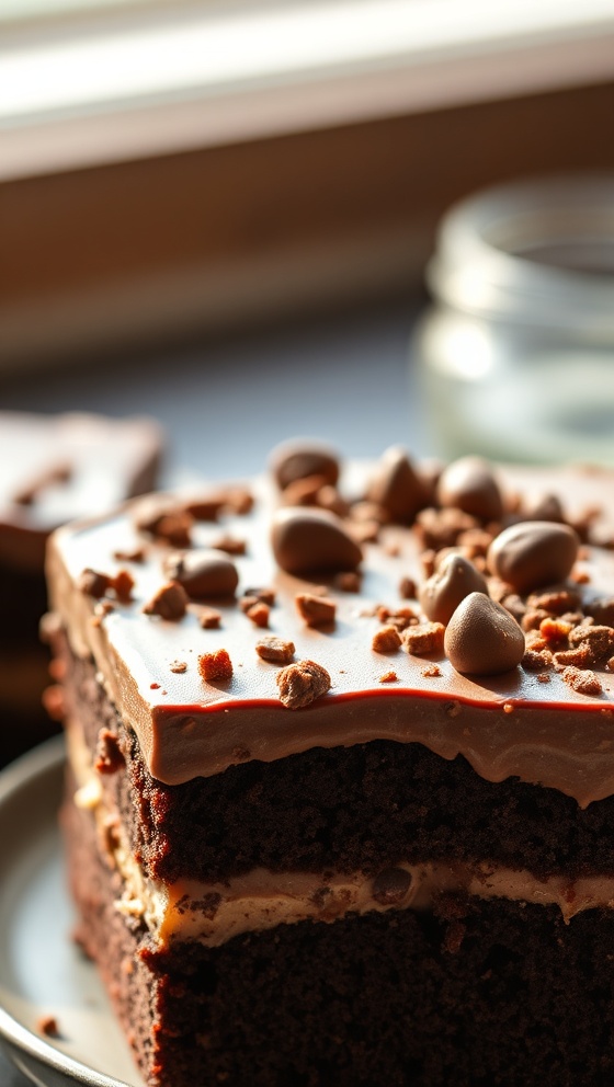 German Chocolate Poke Cake