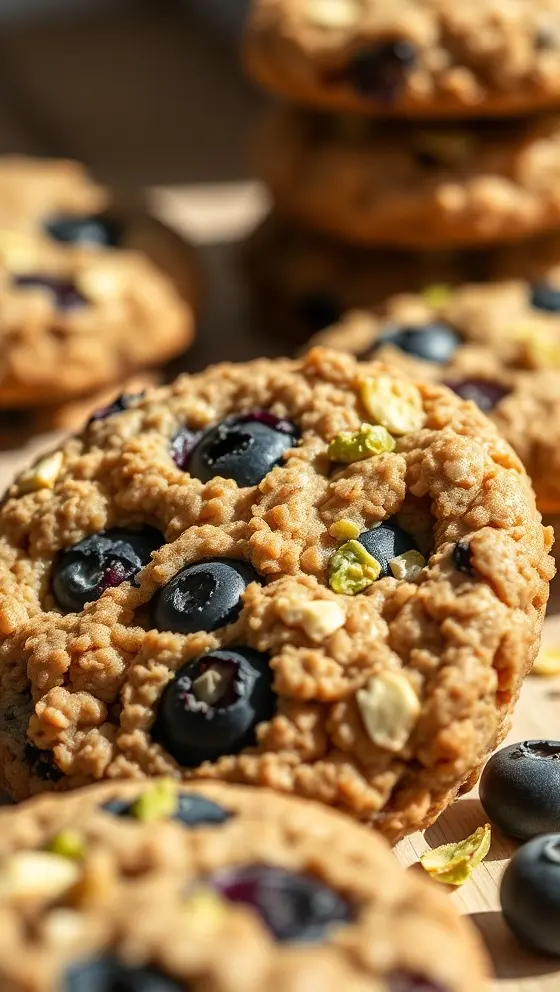 Homemade Blueberry Pistachio Oatmeal Cookies