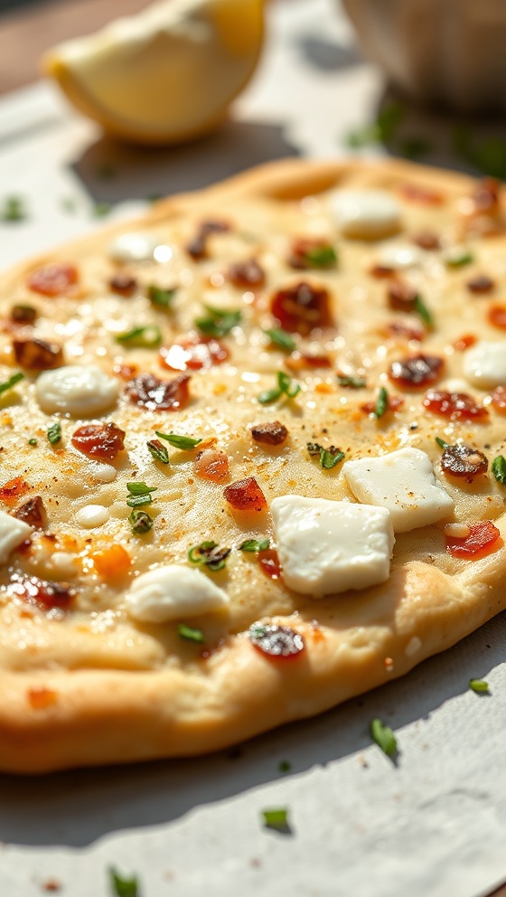 Homemade Garlic Cottage Cheese Flatbread