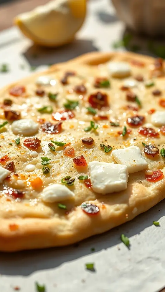 Homemade Garlic Cottage Cheese Flatbread
