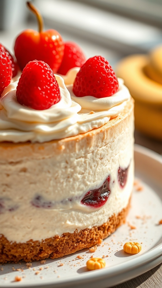No-Bake Banana Split Cheesecake