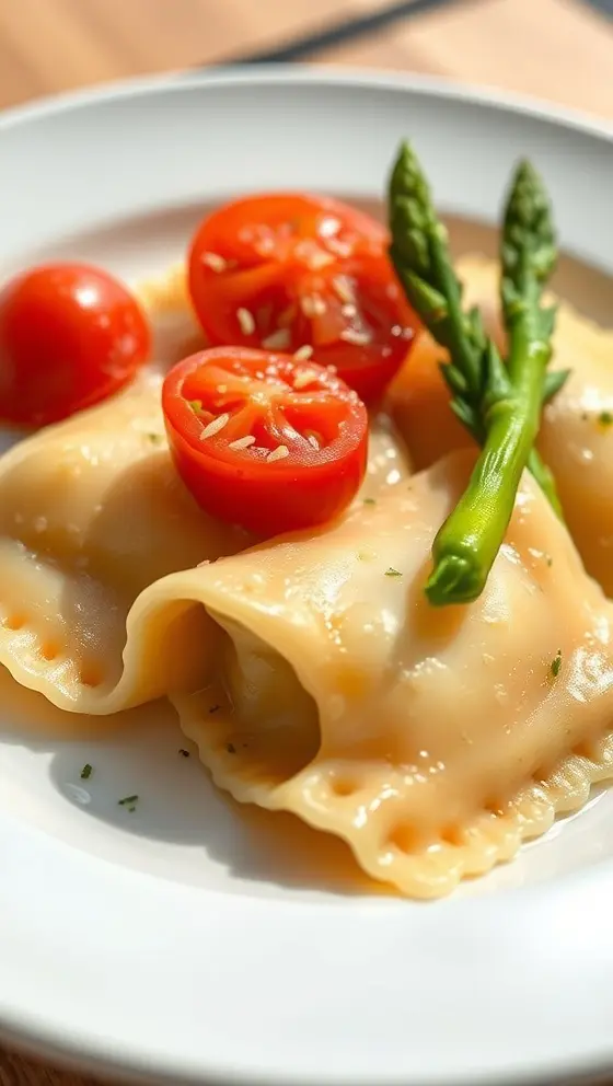 Ravioli with Tomatoes and Asparagus