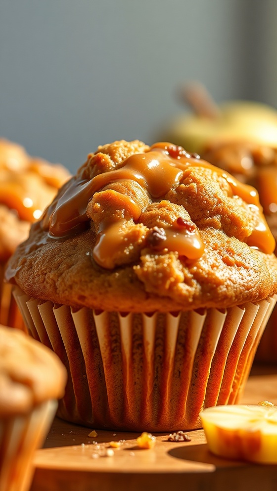 Gooey Caramel Apple Buttermilk Muffins